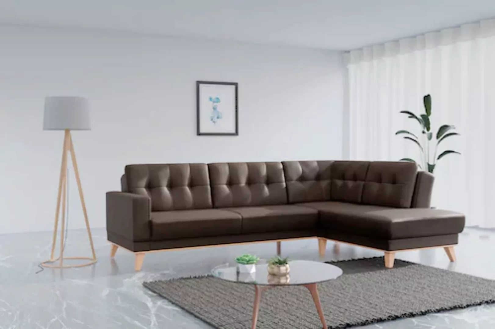 sit&more Ecksofa »Lavida L-Form«, wahlweise mit Kippfunktion und Bettkasten günstig online kaufen