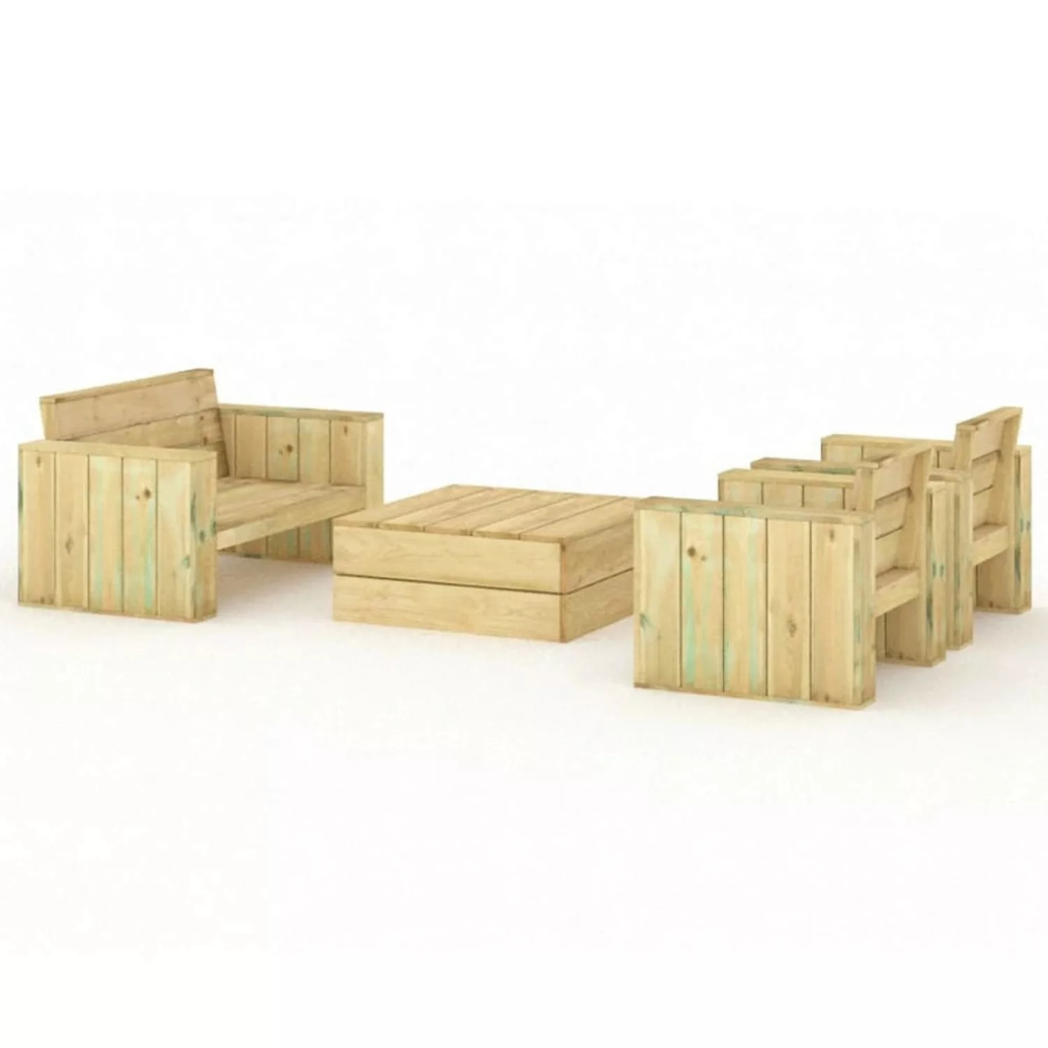 Vidaxl 4-tlg. Garten-lounge-set Imprägniertes Massivholz Kiefer günstig online kaufen