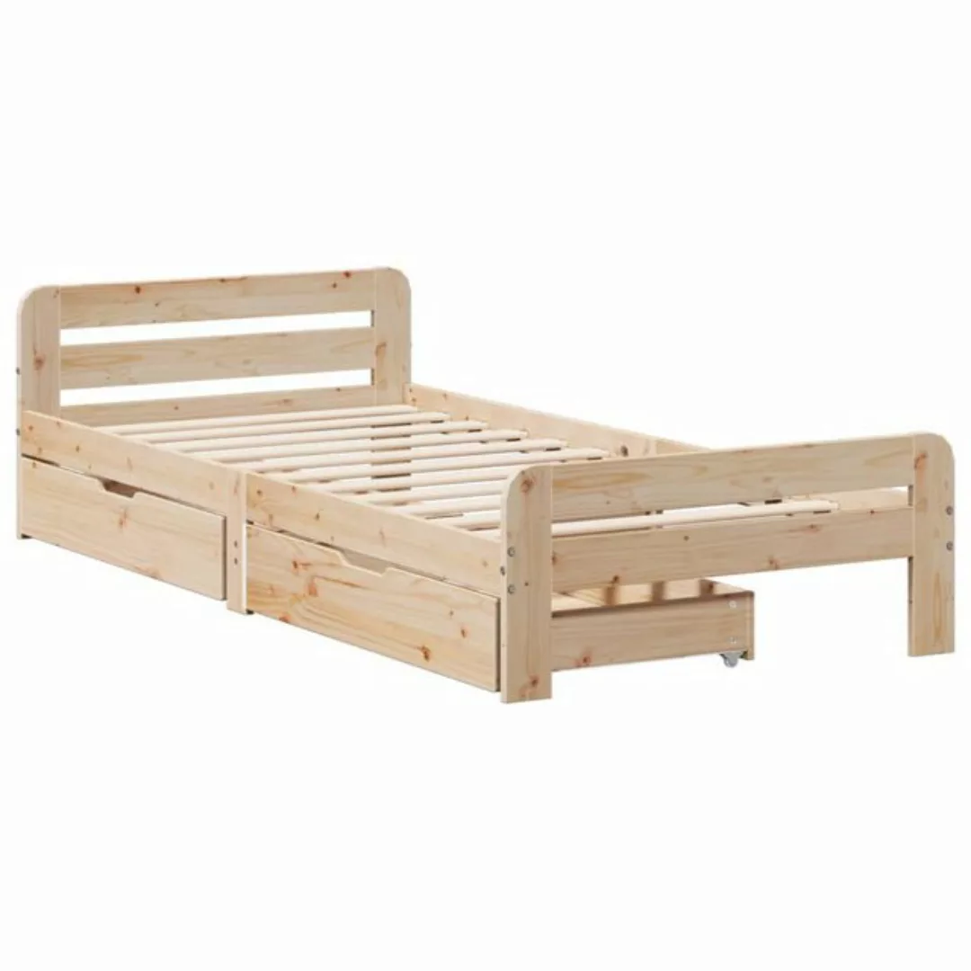 vidaXL Bett Massivholzbett ohne Matratze 75x190 cm Kiefernholz günstig online kaufen