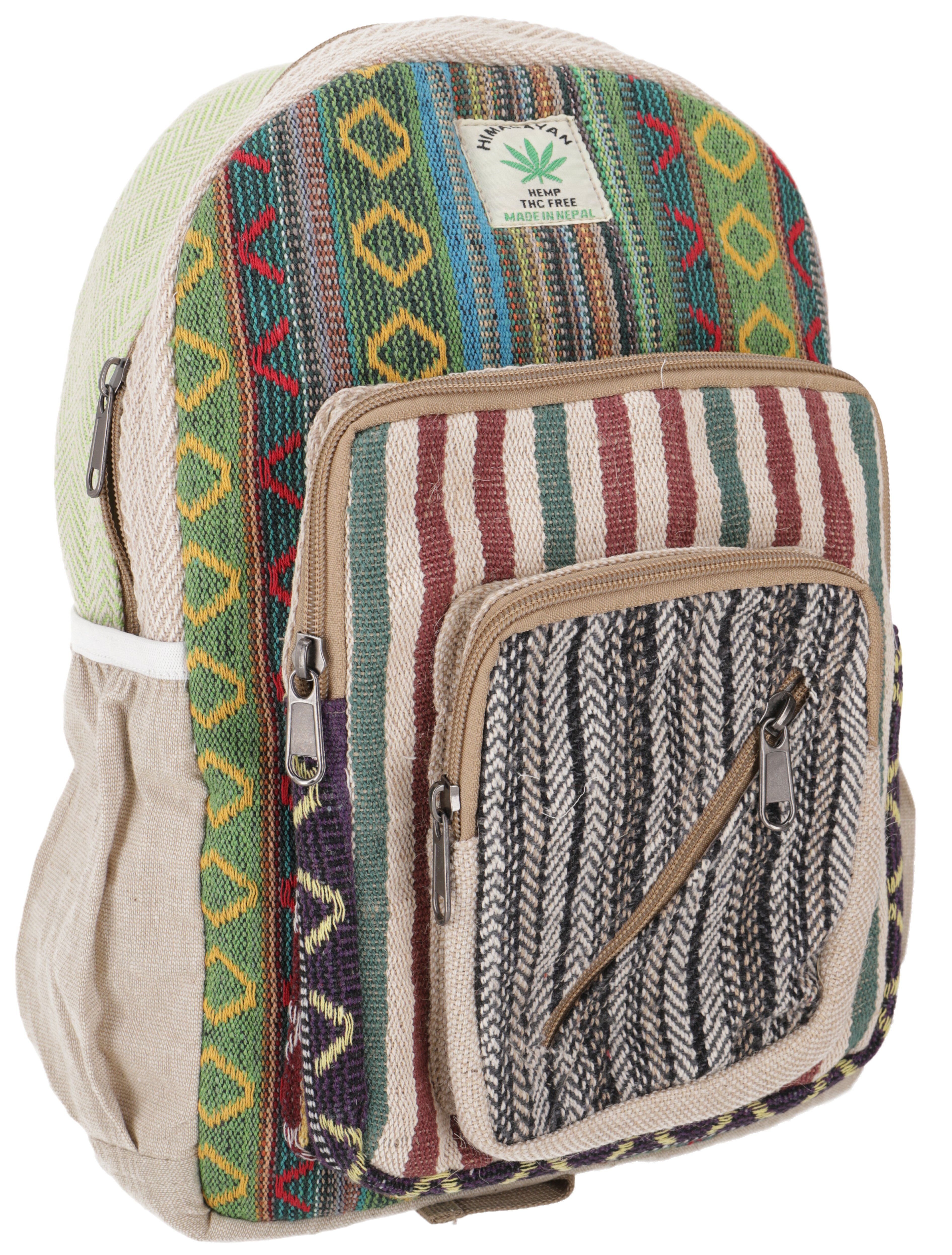 Guru-Shop Freizeitrucksack Bunter Ethno Hanf Rucksack günstig online kaufen