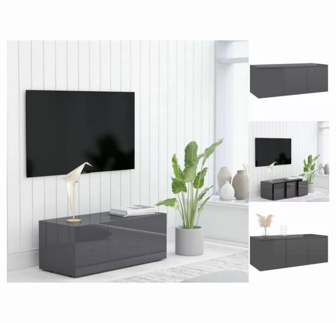 vidaXL TV-Schrank TV-Schrank Hochglanz-Grau 80x34x30 cm Spanplatte Lowboard günstig online kaufen