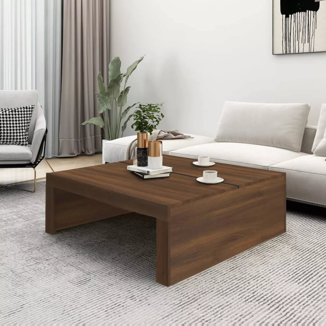 Vidaxl Couchtisch Braun Eiche 100x100x35 Cm Holzwerkstoff günstig online kaufen