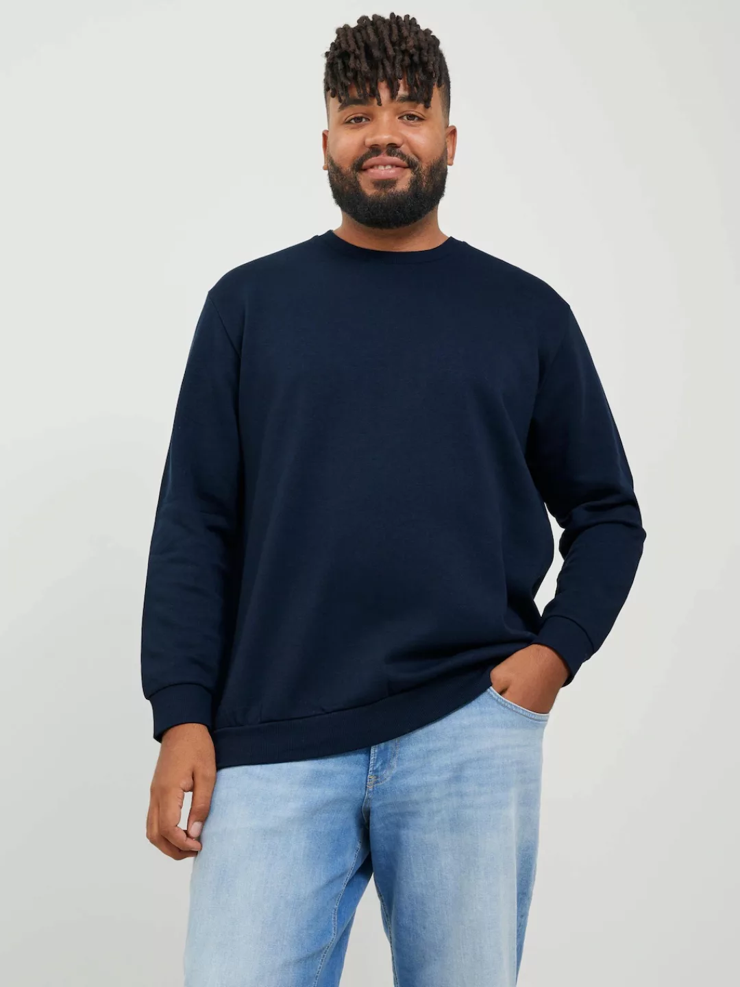 Jack & Jones PlusSize Sweatshirt "JJEBRADLEY SWEAT CREW NOOS PLS", mit Ripp günstig online kaufen