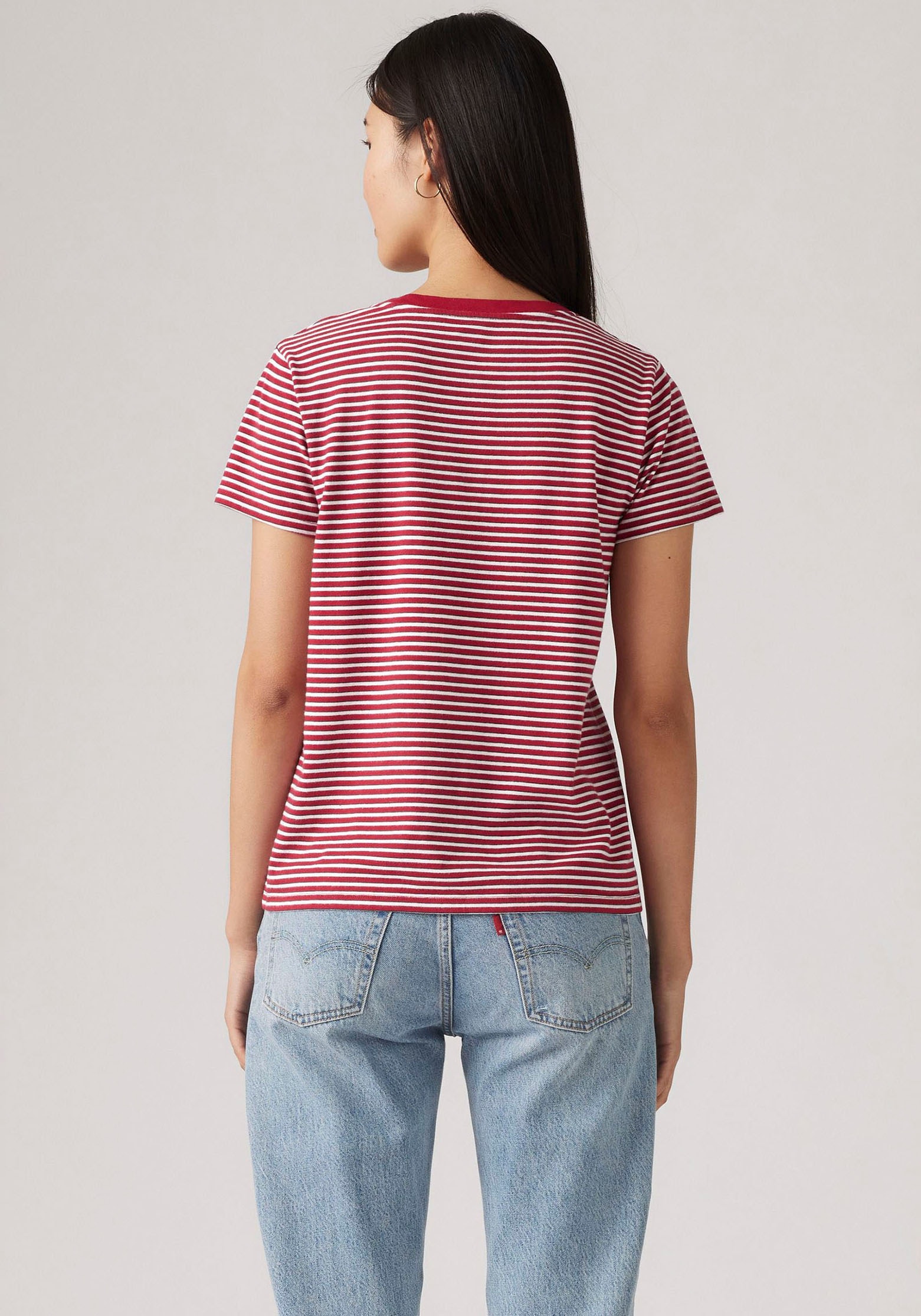 Levis V-Shirt "PERFECT VNECK", mit Mini-Batwing-Logostickerei günstig online kaufen