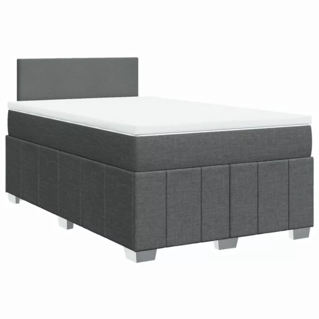 vidaXL Boxspringbett, Boxspringbett mit Matratze Dunkelgrau 120x190 cm Stof günstig online kaufen