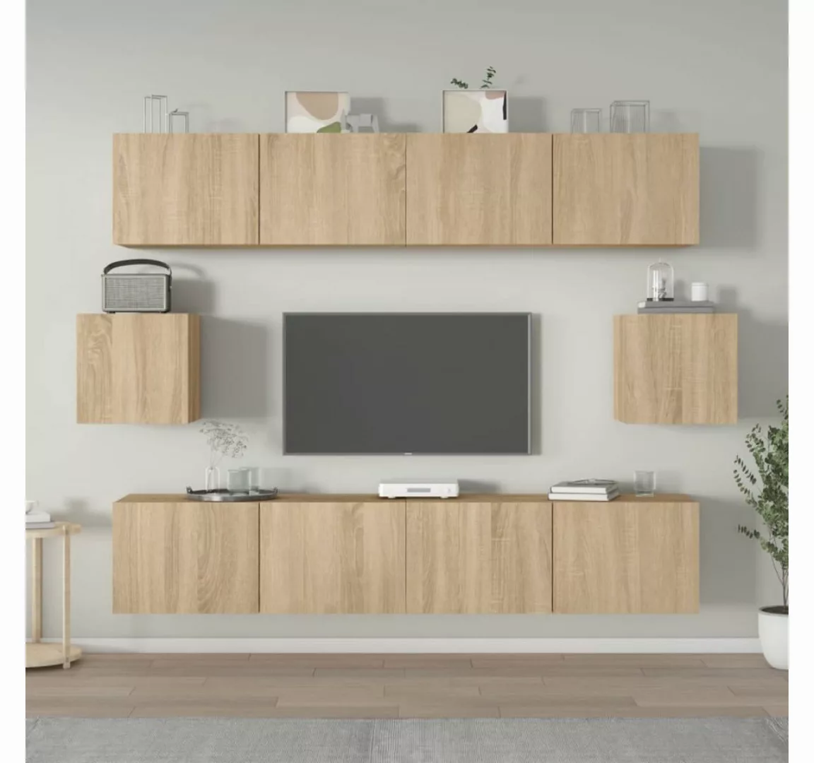 vidaXL TV-Schrank 6-tlg. TV-Schrank-Set Sonoma-Eiche Holzwerkstoff (6-St) günstig online kaufen