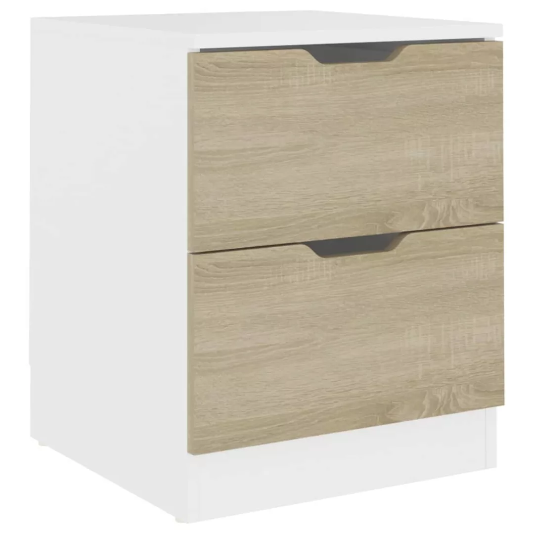 Nachttisch Weiß Sonoma-eiche 40x40x50 Cm Spanplatte günstig online kaufen