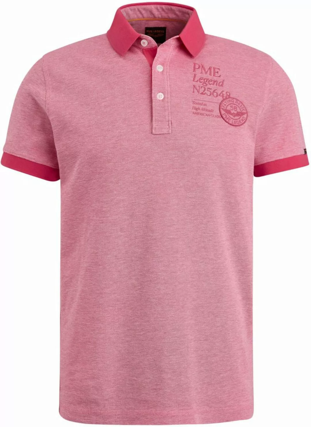 PME Legend Two Tone Piqué Poloshirt Rosa - Größe M günstig online kaufen