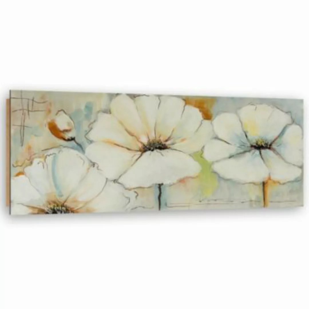 FEEBY® Kunst bemalte Blumen Leinwandbilder bunt Gr. 120 x 40 günstig online kaufen
