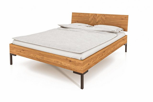 Natur24 Einzelbett Bett Seiba 2 Sonderlänge 90x190 Wildeiche Holzkopfteil u günstig online kaufen