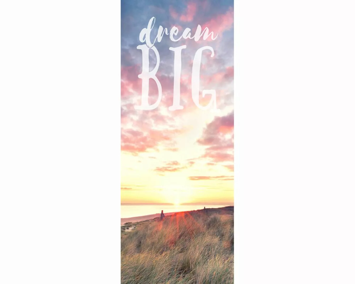 Dekopanel "Dream big" 1,00x2,50 m / Glattvlies Perlmutt günstig online kaufen