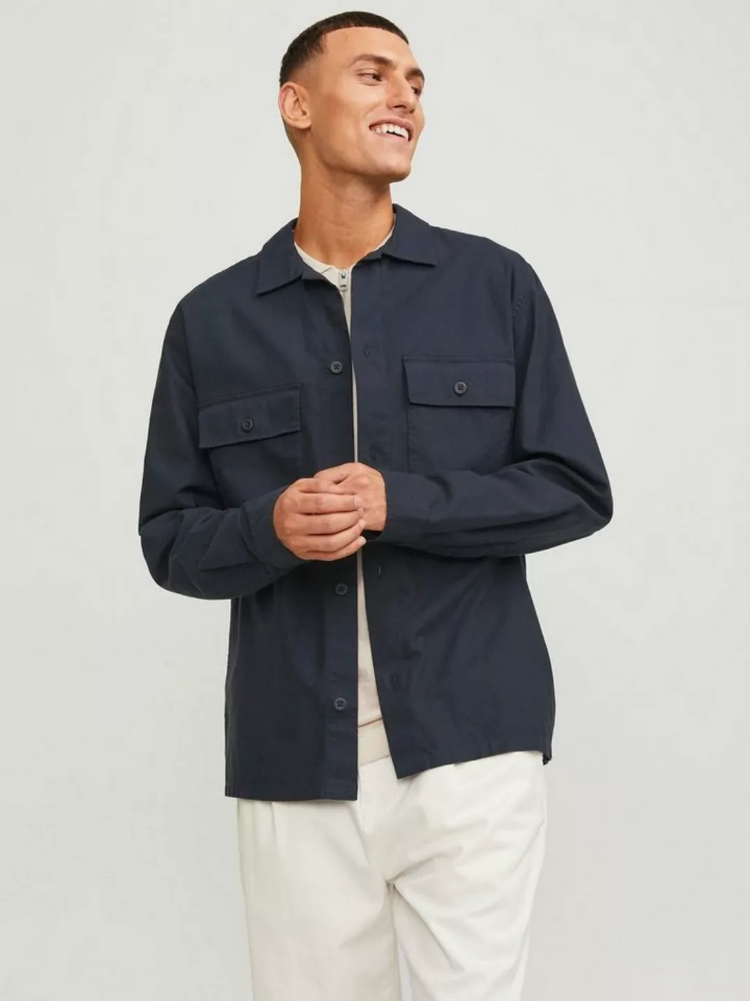 Jack & Jones Langarmhemd JJEVENICE LINEN BLEND OVERSHIRT LS SN günstig online kaufen