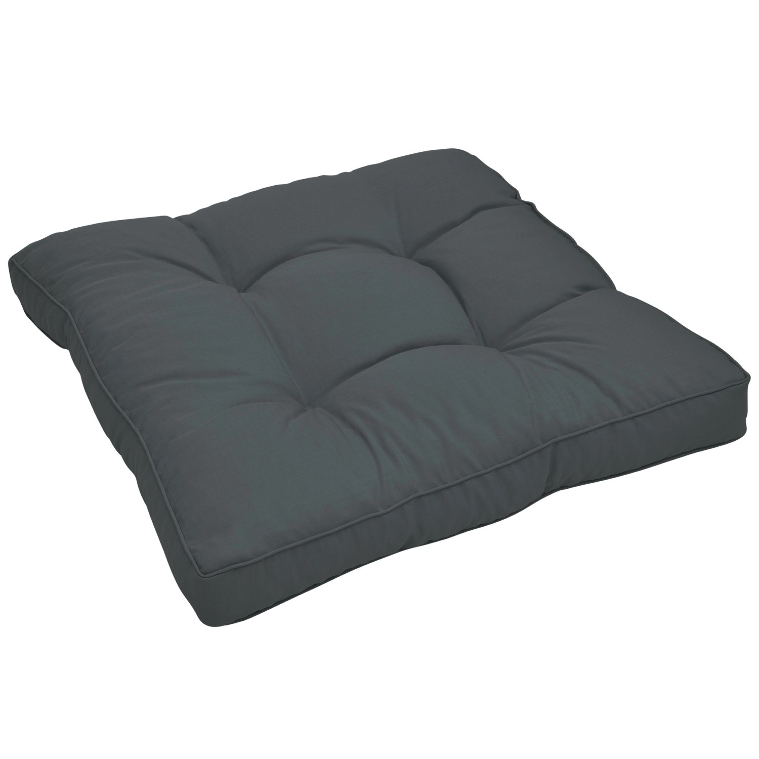 Beautissu Xluna Loungekissen Sitz 70x70x10cm Graphitgrau günstig online kaufen
