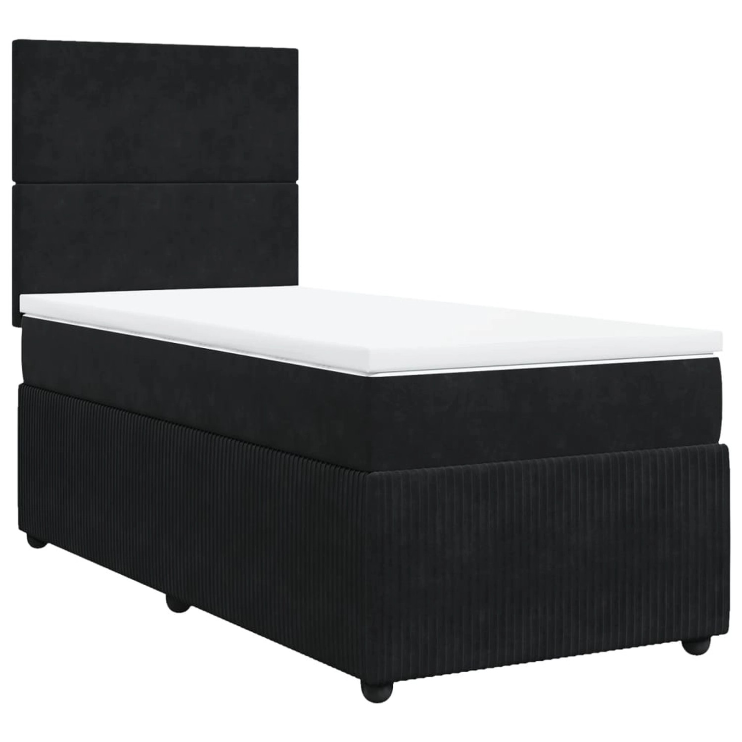 vidaXL Boxspringbett, Boxspringbett mit Matratze Schwarz 100x200 cm Samt günstig online kaufen