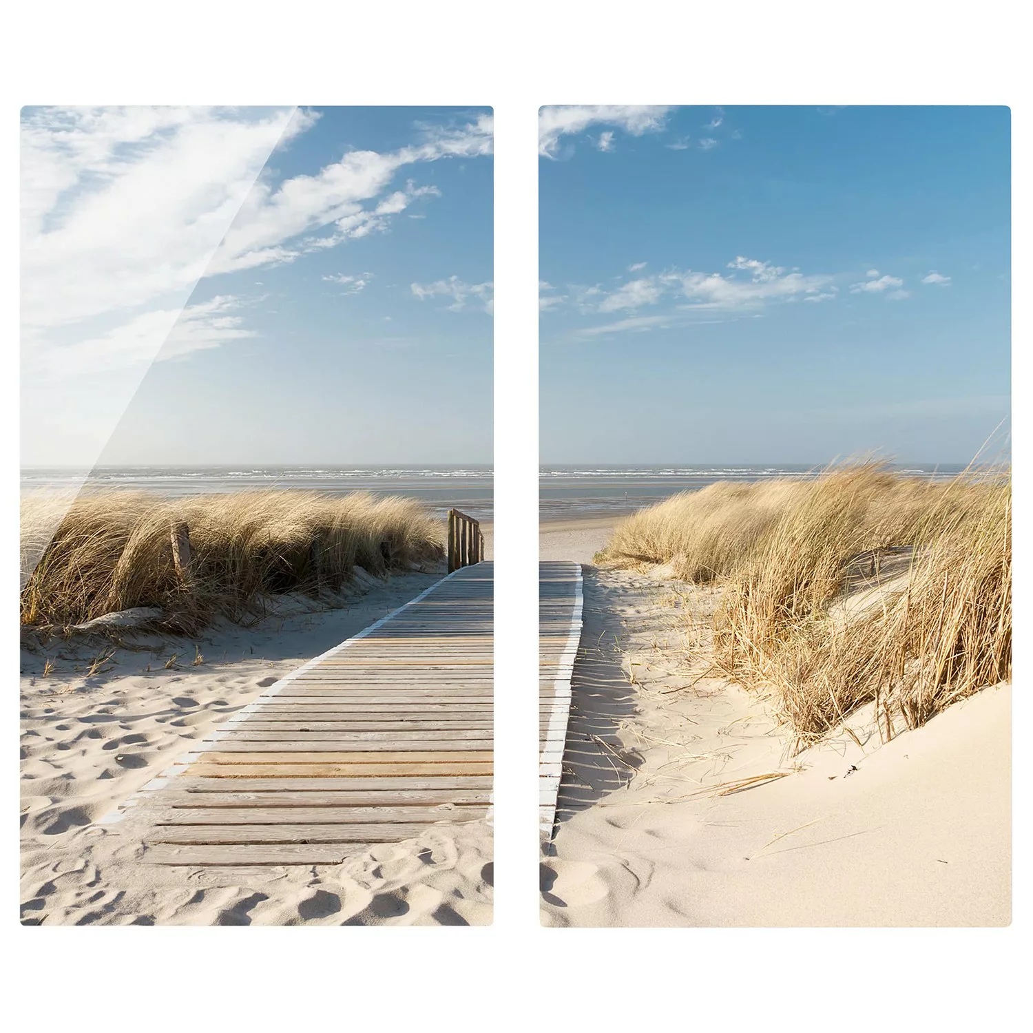 2-teilige Herdabdeckplatte Glas Natur & Landschaft Ostsee Strand günstig online kaufen