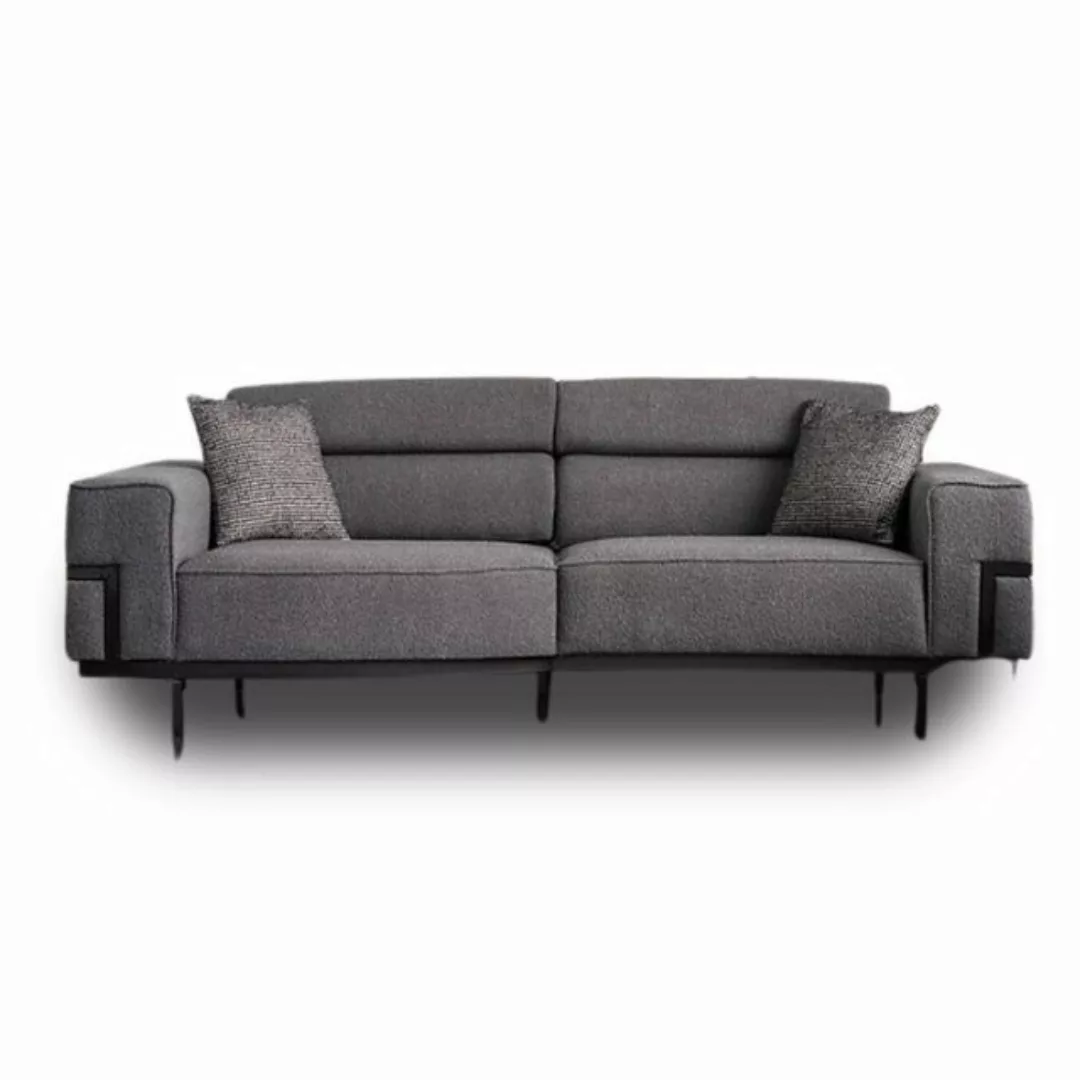 JVmoebel Sofa Moderner Grauer Polster Komfortable Wohnzimmer Couch 3-Sitzer günstig online kaufen