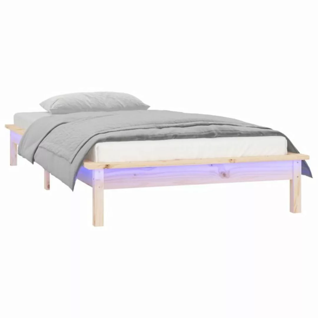 vidaXL Bett Massivholzbett mit LEDs 75x190 cm günstig online kaufen