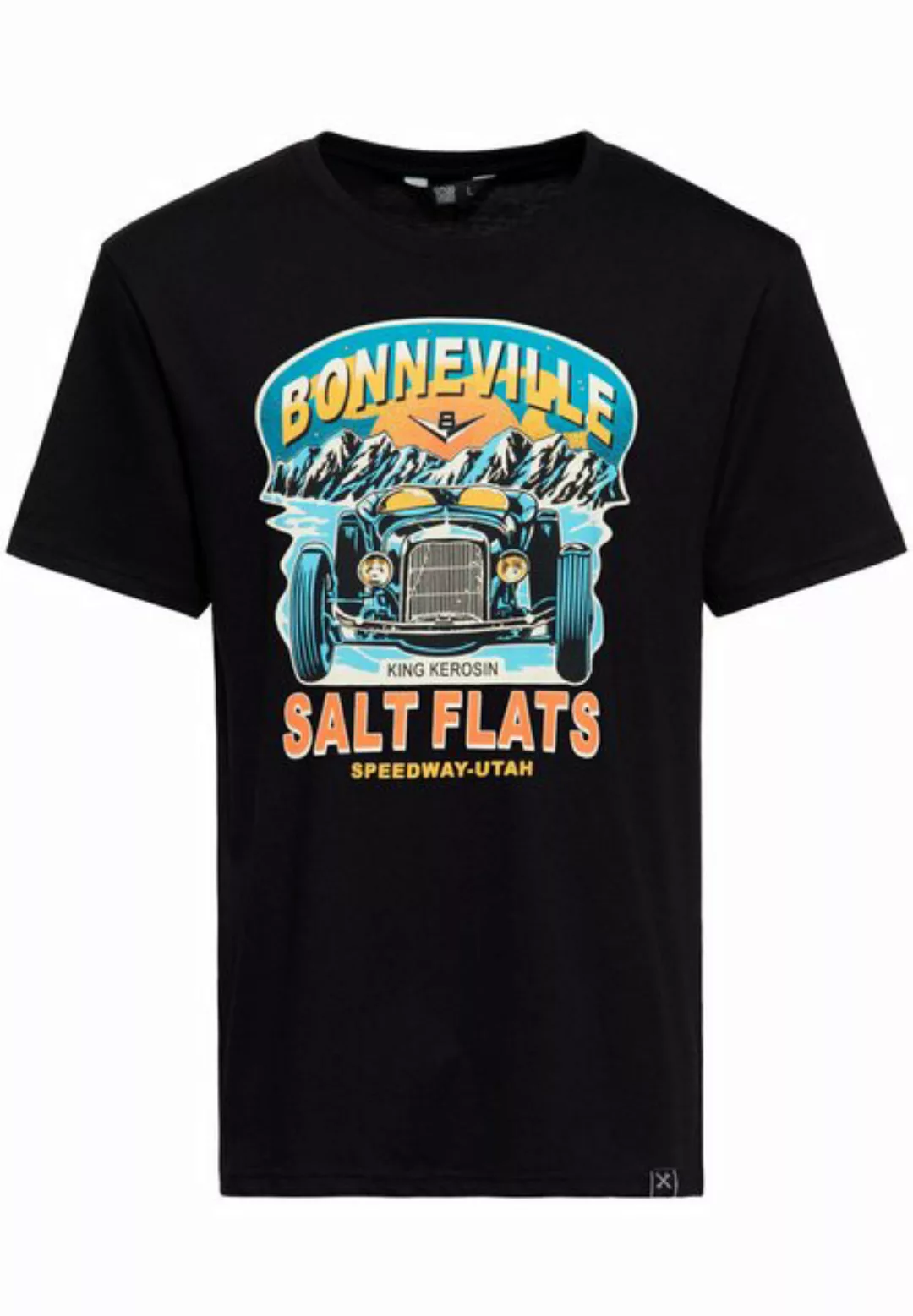 KingKerosin Print-Shirt Bonneville Salt Flats (1-tlg) mit Hot Rod Motiv günstig online kaufen