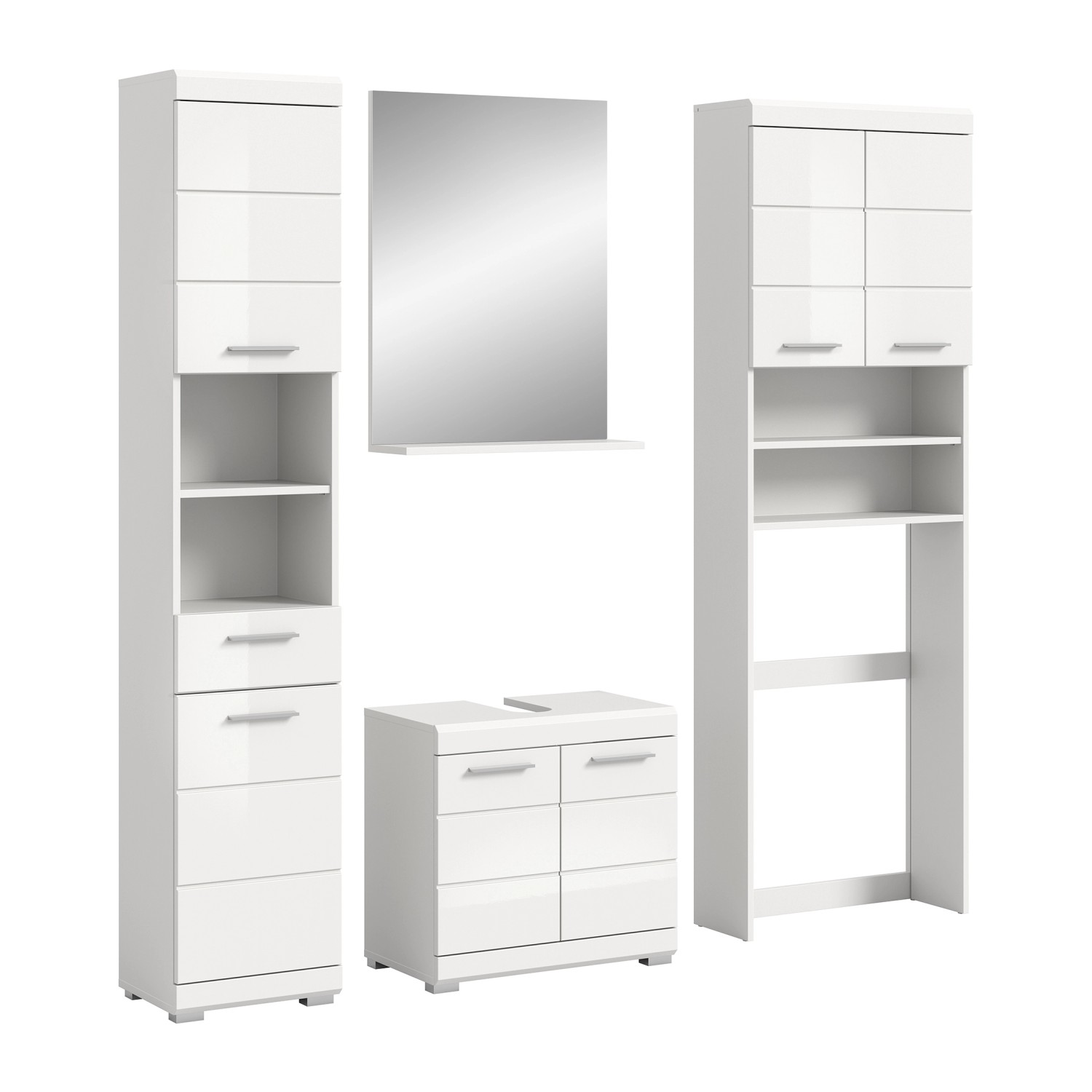 Badmöbel-Set SCHLOONSEE  4 teilig  bestehend aus: Hochschrank  WBU  Badspie günstig online kaufen