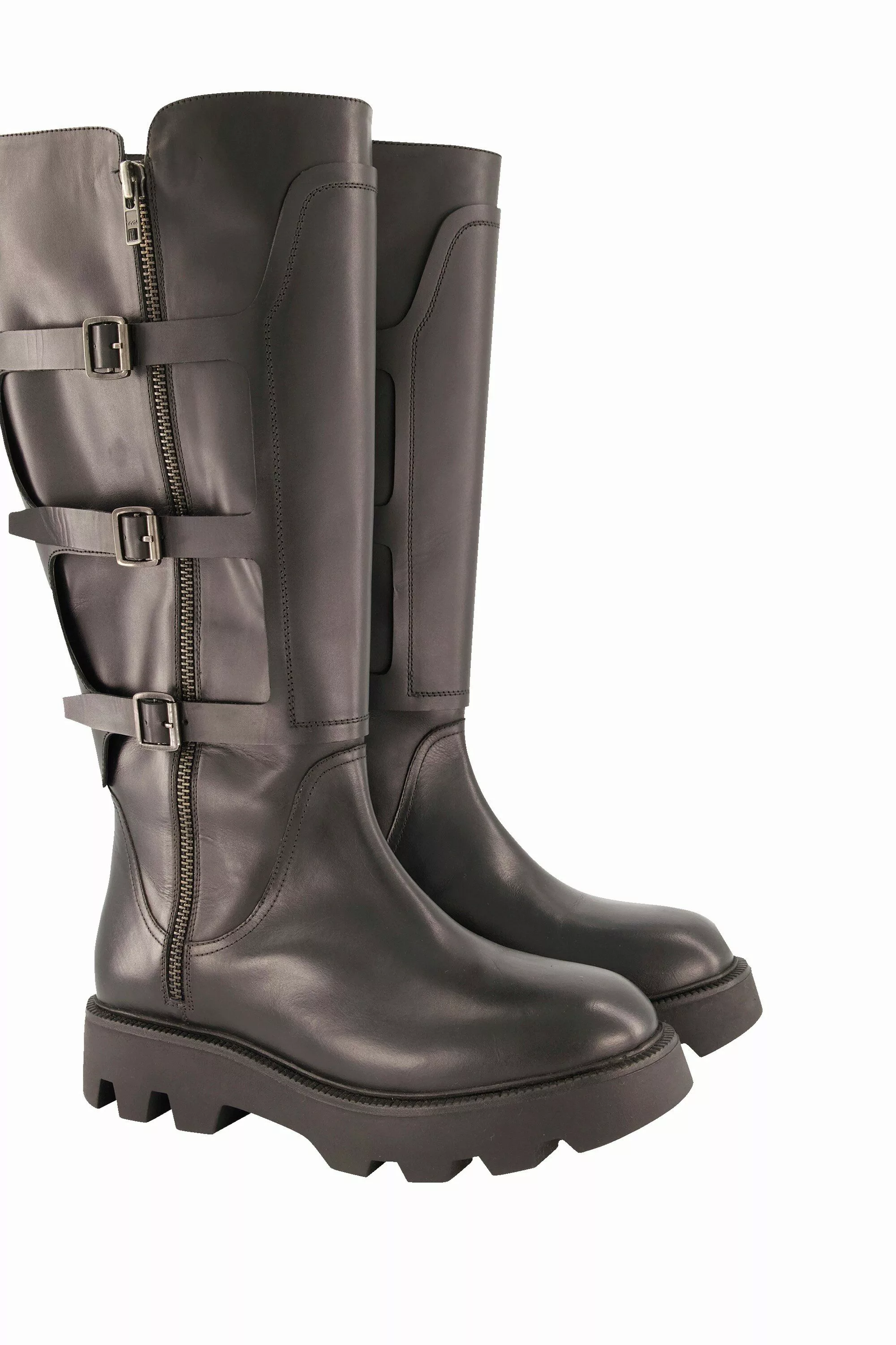 Ulla Popken Leder-Bikerstiefel XL-Schaft Weite H günstig online kaufen