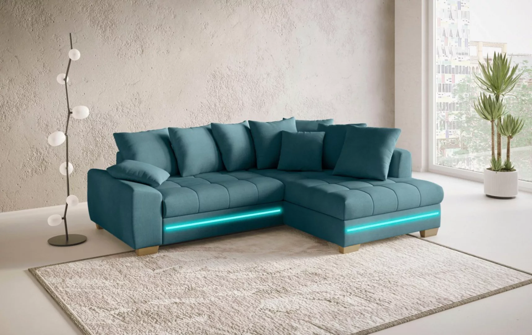 Mr. Couch Ecksofa "Nikita II, L-Form", mit Kaltschaum, RGB-LED Beleuchtung, günstig online kaufen