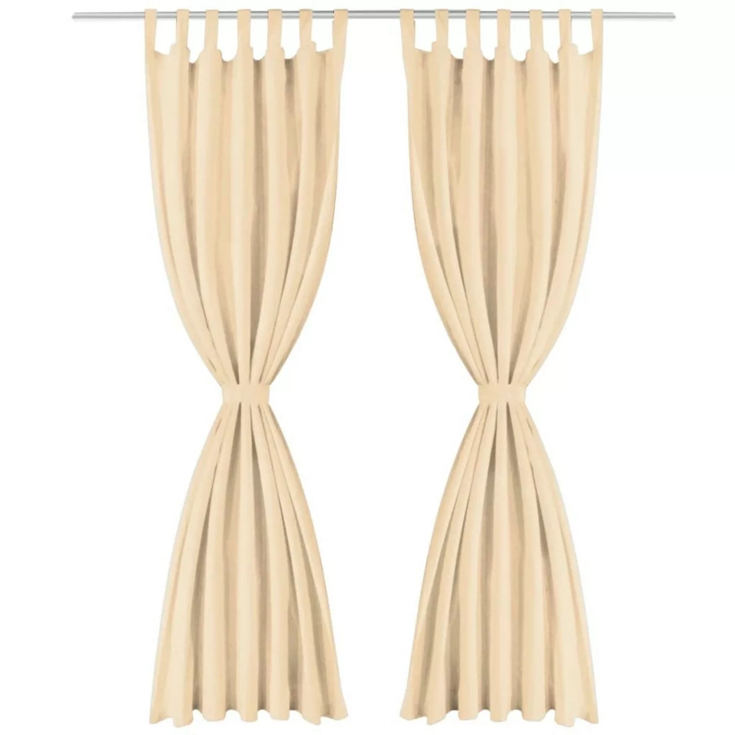 Vorhänge Mikro-satin 2 Stk. Mit Schlaufen 140x245 Cm Beige günstig online kaufen