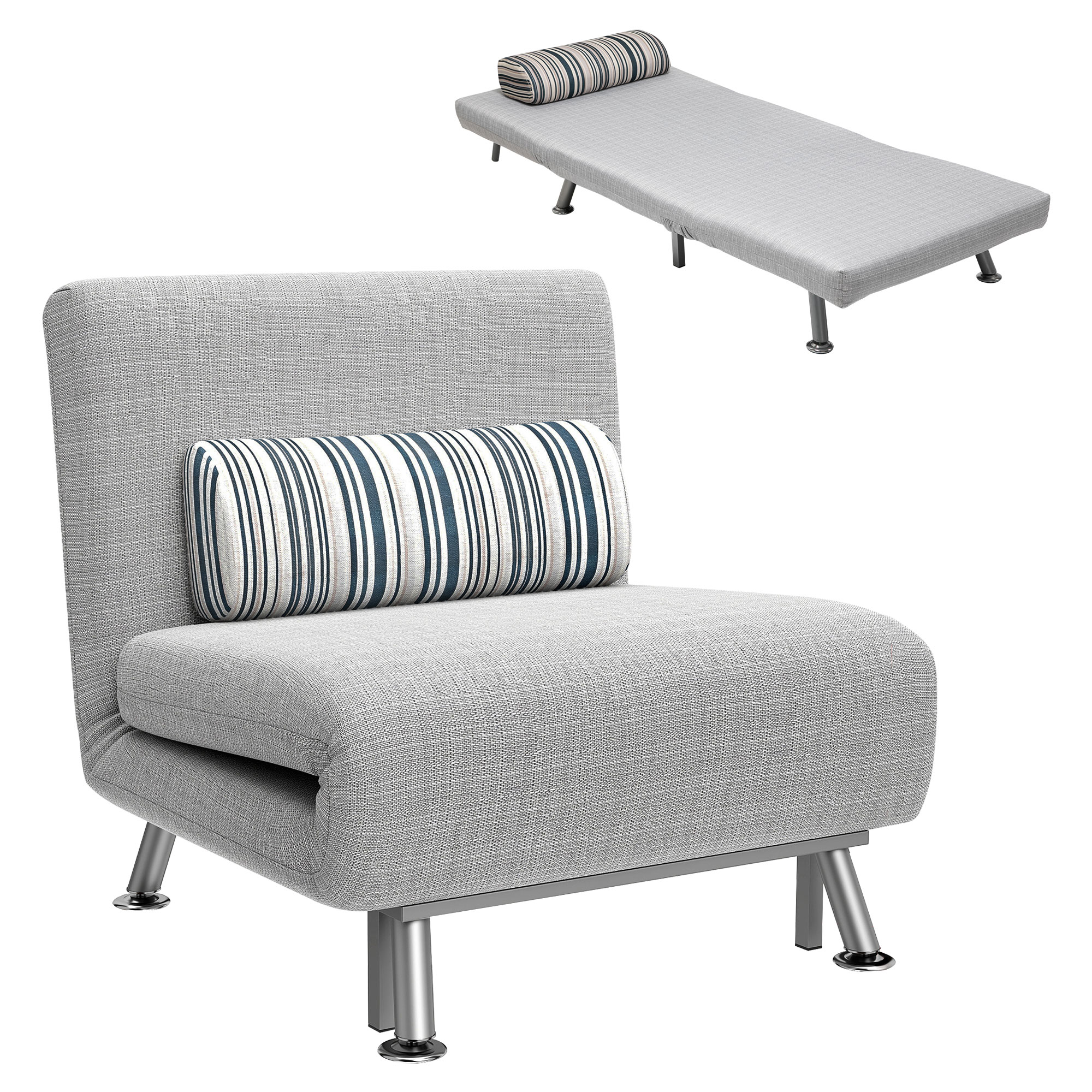 HOMCOM Klappbett  Schlafsessel & Gästebett, Schlafsofa Faltmatratze, Metall günstig online kaufen