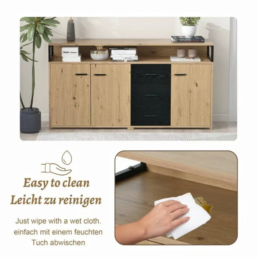 Odikalo TV-Schrank Sideboard Küchenschrank Mehrzweck Aufbewahrung 3 Türen 3 günstig online kaufen