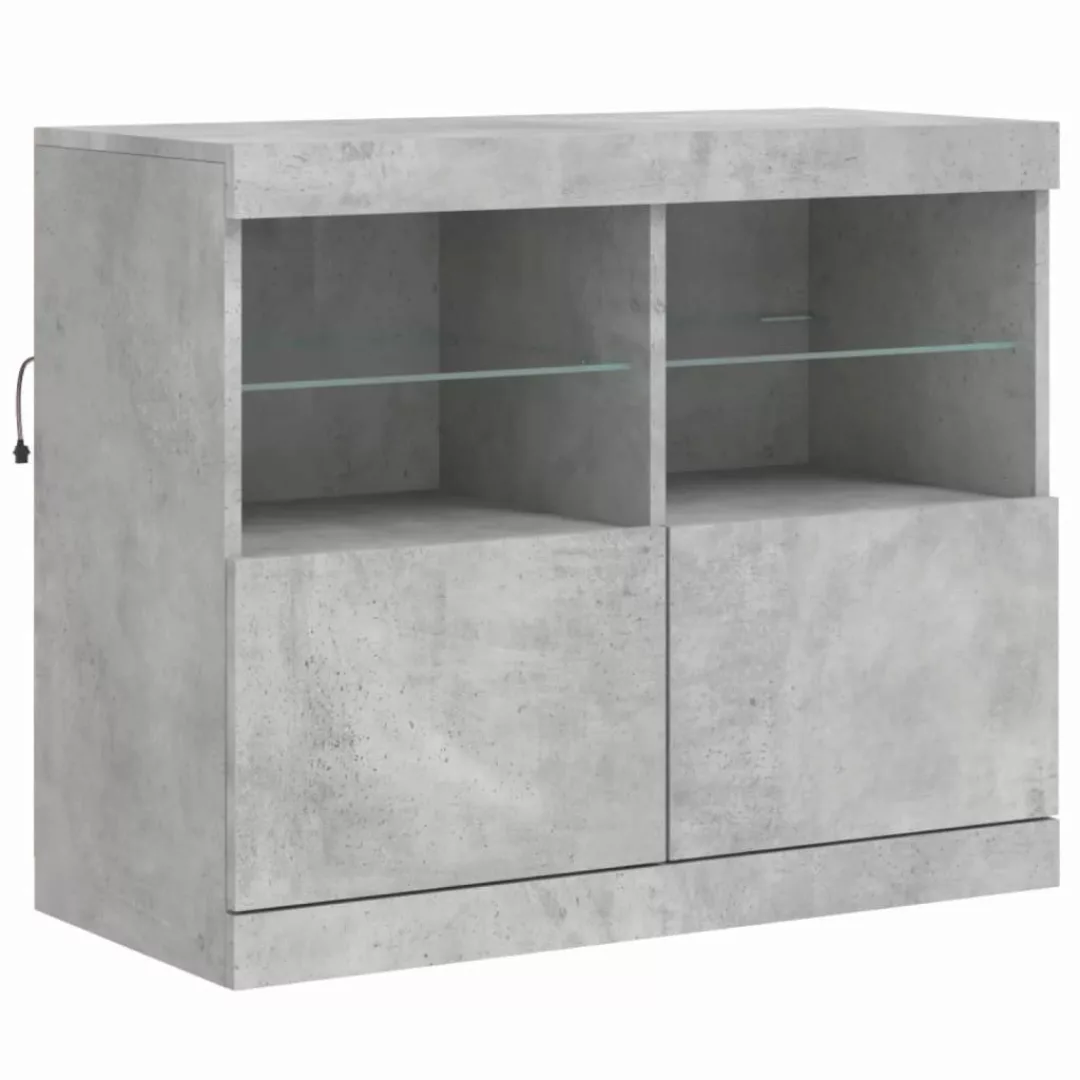vidaXL Sideboard Sideboard mit LED-Leuchten Betongrau günstig online kaufen