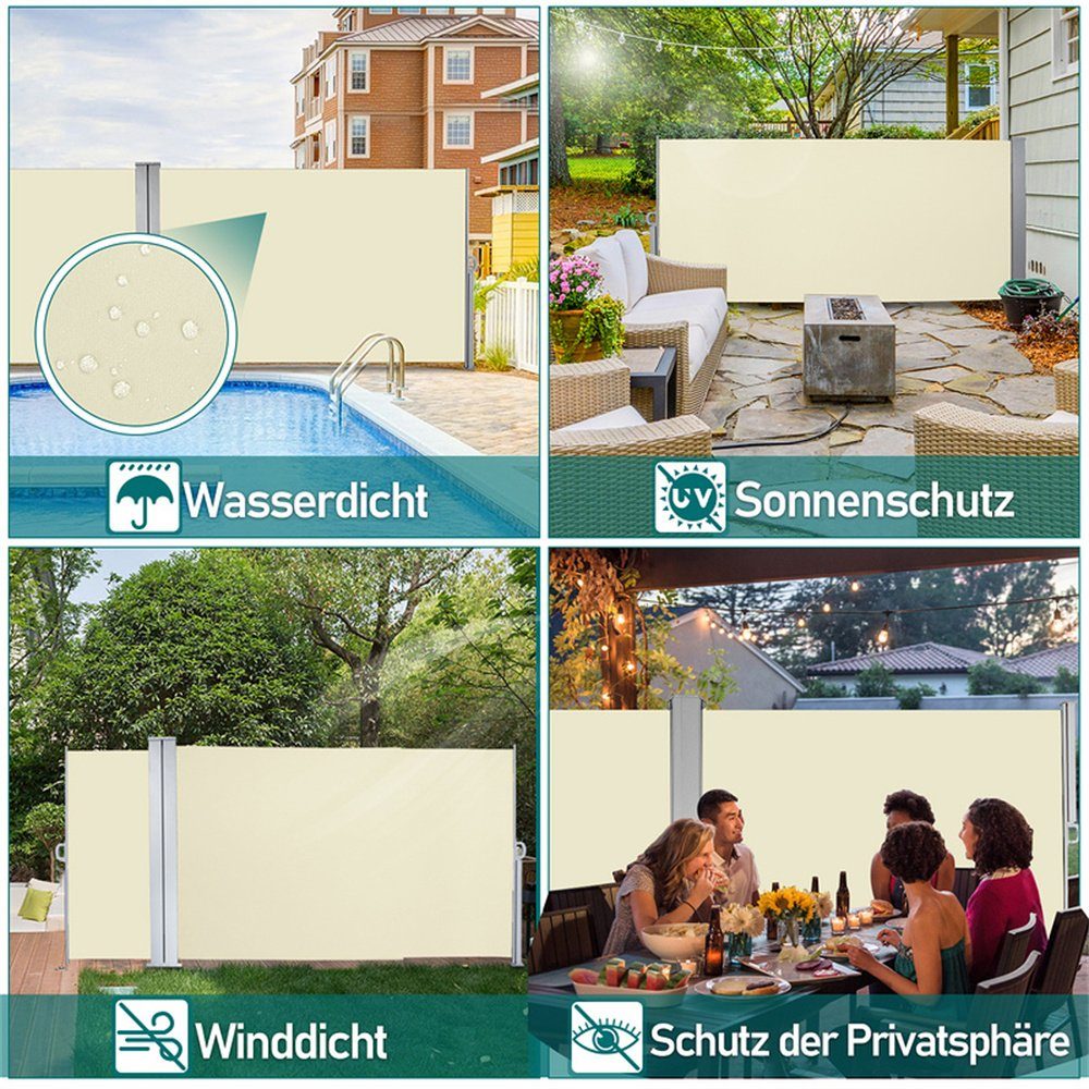 Clanmacy Seitenarmmarkise Seitenmarkise Anthrazit Markise mit günstig online kaufen