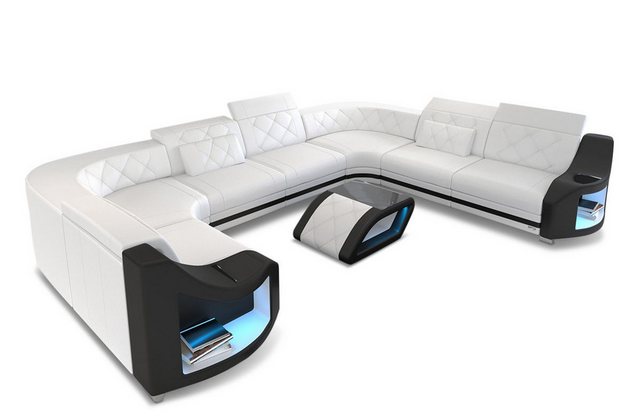 Sofa Dreams Wohnlandschaft Ledersofa Genua Mini U Form, Designersofa, Sofa günstig online kaufen