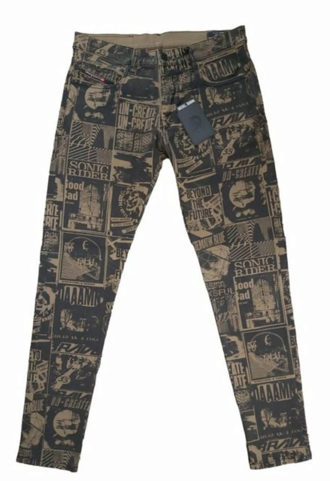 Diesel Comfort-fit-Jeans D-Strukt 009GB (All-Over-Print, Braun Schwarz) 5-P günstig online kaufen