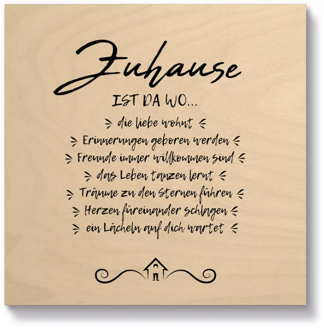 Artland Holzbild "Zuhause II", Sprüche & Texte, (1 St.) günstig online kaufen