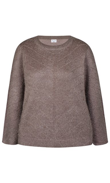 ZE-ZE Nordic Rundhalspullover Pullover Rachel mud Strickmuster günstig online kaufen