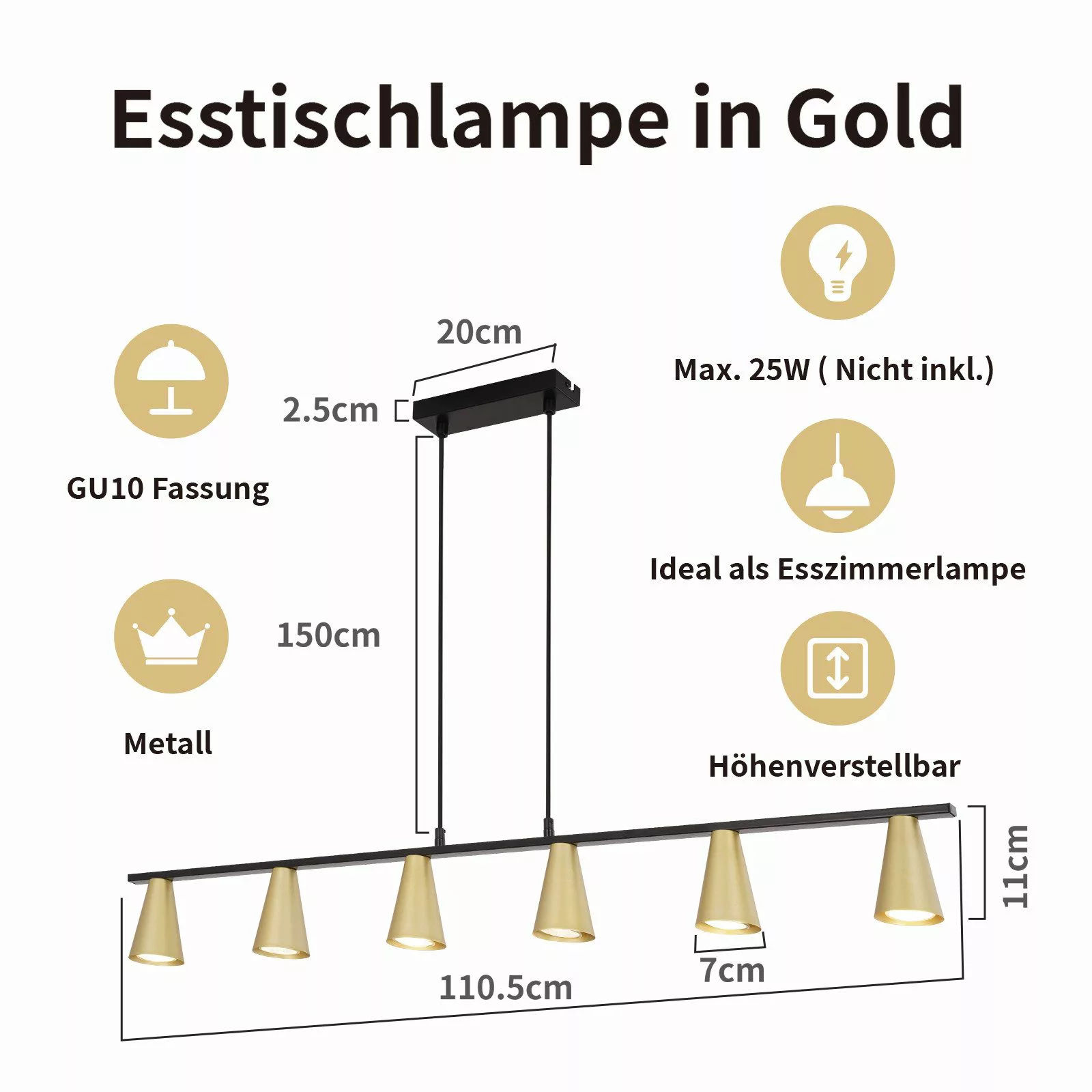 ZMH Pendelleuchte Esszimmer 4/6 Flammig GU10 günstig online kaufen