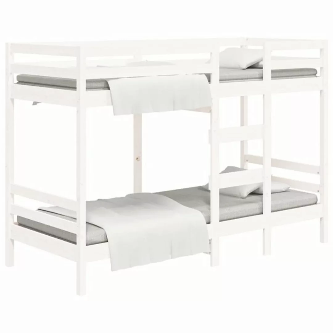 vidaXL Etagenbett Etagenbett Weiß 90x190 cm Massivholz Kiefer Bett Bettgest günstig online kaufen