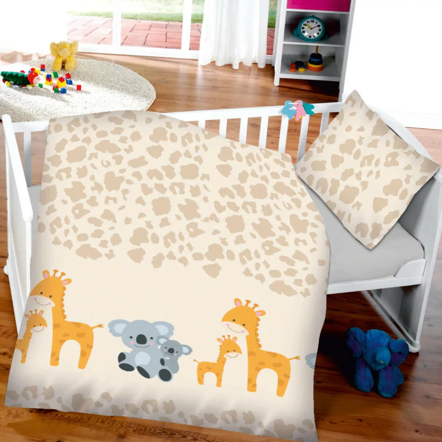 Bestlivings Kinder Bettwäsche 100 x 135 cm & 40 x 60 cm - Koala & Giraffe günstig online kaufen