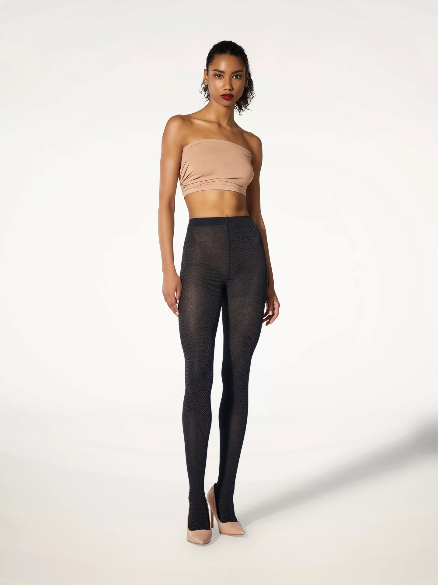 Wolford - Jacquard Tights, Frau, deep night/black, Größe: S günstig online kaufen