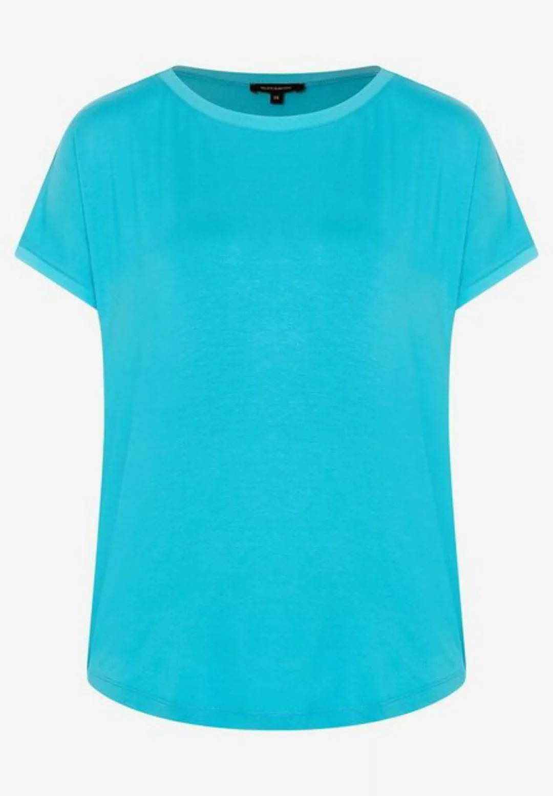 T-Shirt mit Chiffonkante, türkis, Frühjahrs-Kollektion günstig online kaufen