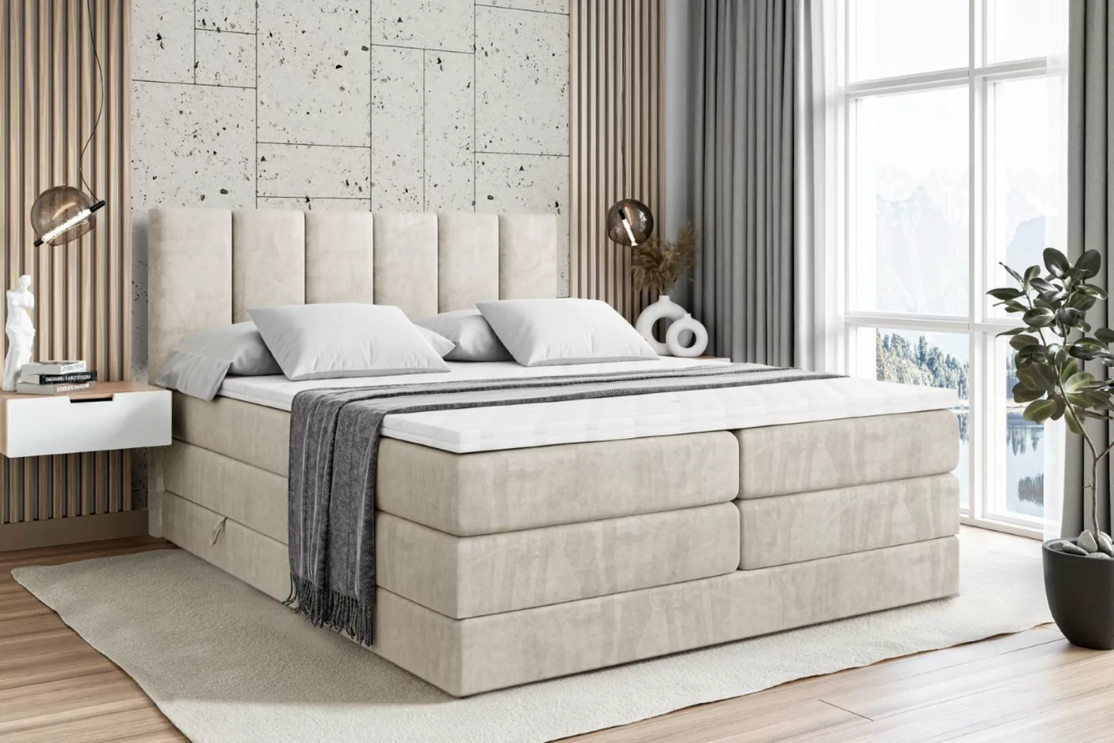 ALTDECOR Boxspringbett BOXI 1 KING (Multipocket-Matratze H4 und H3 Matratze günstig online kaufen