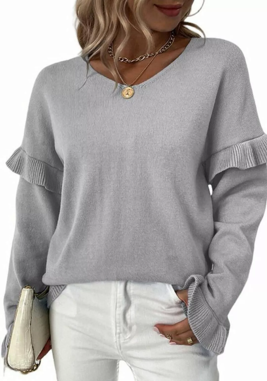 Nebelmeer Strickpullover Damen Pullover Herbst Winter Gestrickter Pullover günstig online kaufen