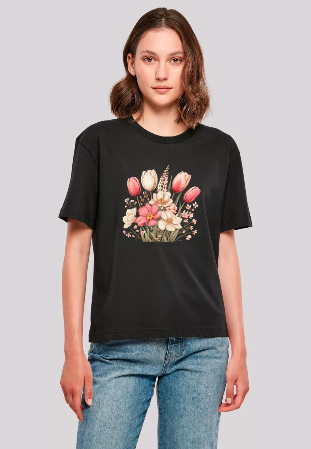 F4NT4STIC T-Shirt "Rosa weißer Frühlingsblumenstrauß", Premium Qualität günstig online kaufen