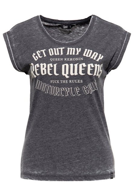 QueenKerosin T-Shirt Rebel Queens Motorcycle Gang (1-tlg) Enzyme Wash günstig online kaufen