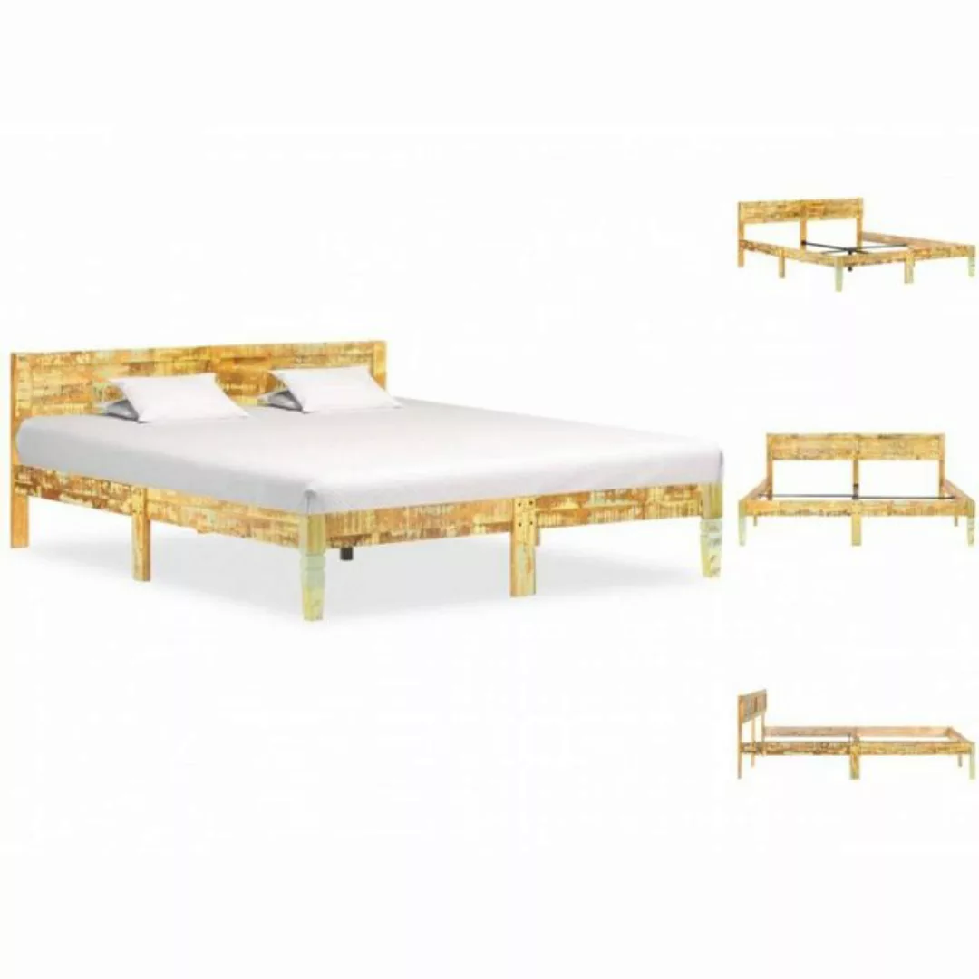 vidaXL Bettgestell Massivholzbett Altholz 180x200 cm Doppelbett Bett Bettra günstig online kaufen