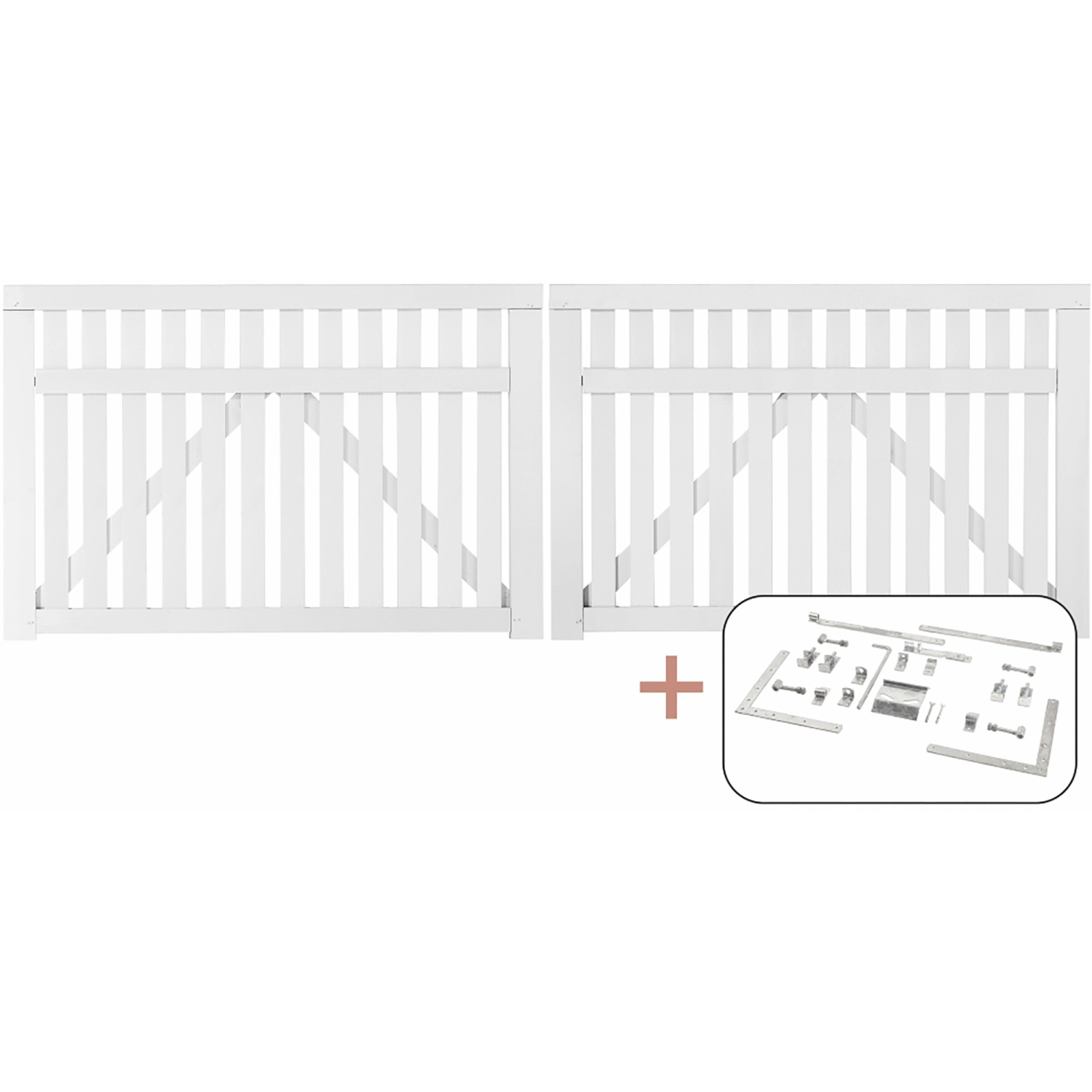 Plus Holz Doppeltor Country Nadelholz Weiß 300 cm x 98 cm günstig online kaufen