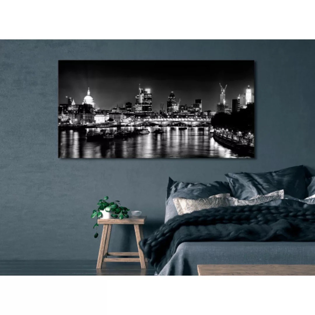 Wandbild London Lights (1 Part) Black and White XXL günstig online kaufen