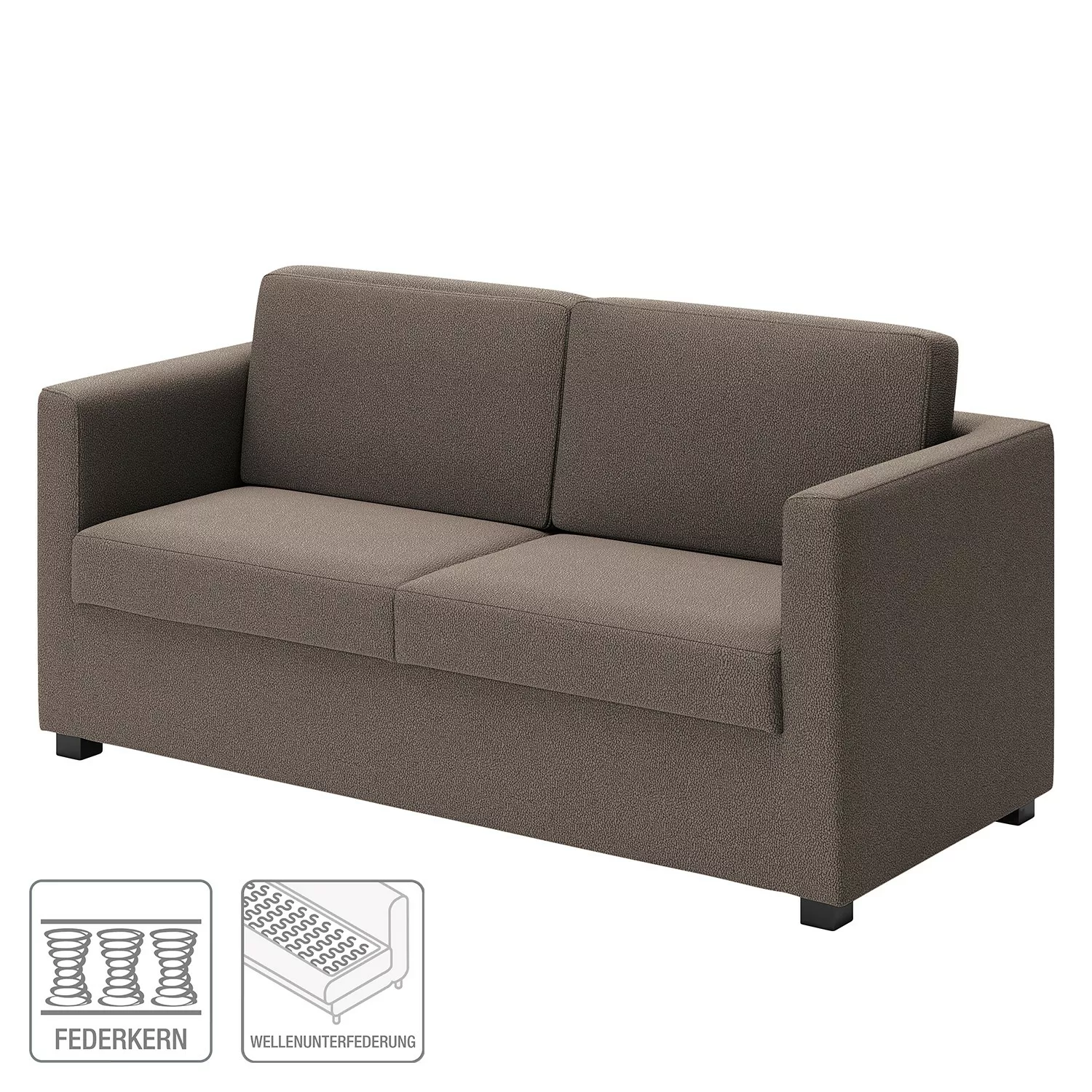 home24 loftscape Sofa Deven X 2-Sitzer Grau Microfaser 128x83x74 cm günstig online kaufen