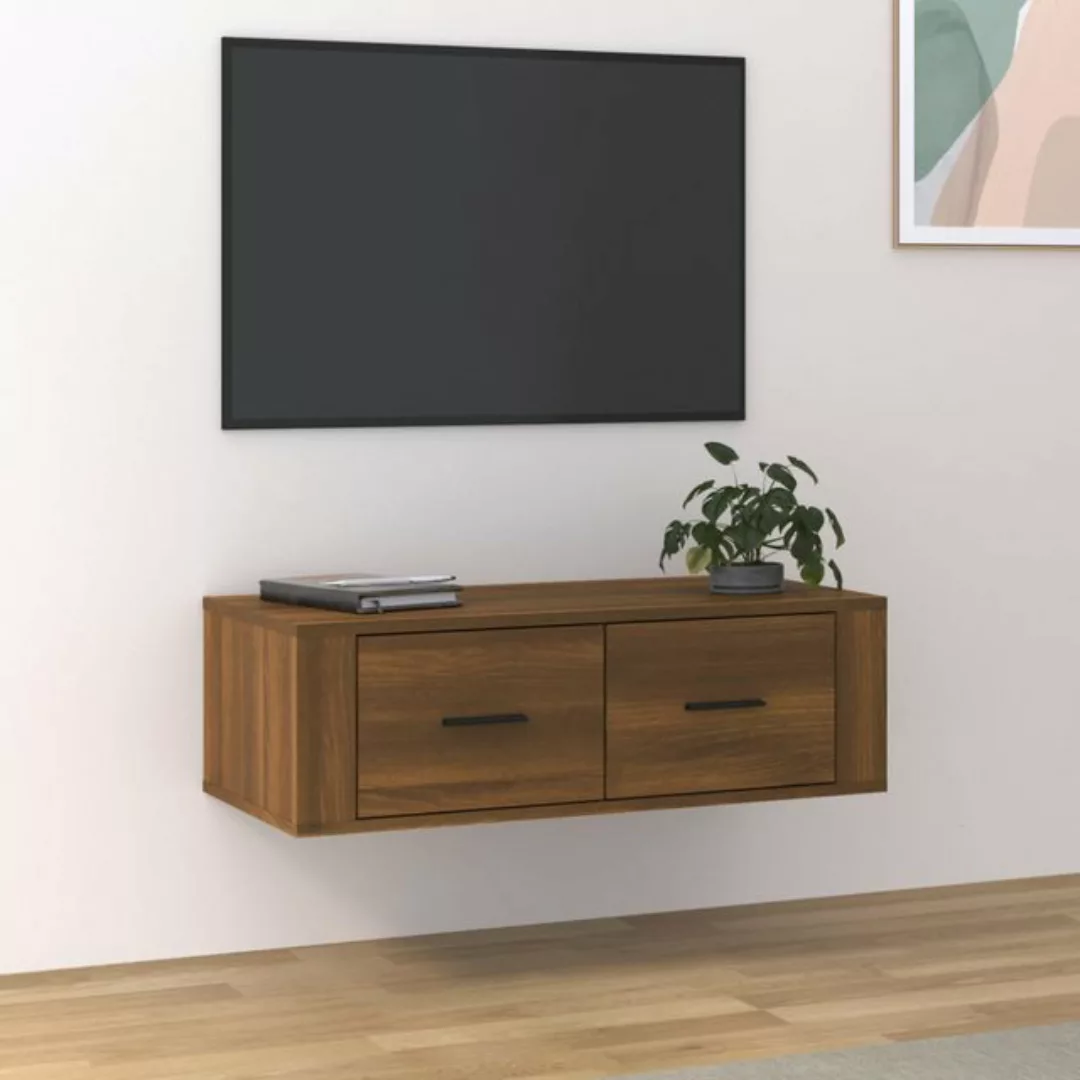 vidaXL TV-Schrank TV-Wandschrank Braun Eichen-Optik 80x36x25 cm Spanplatte günstig online kaufen