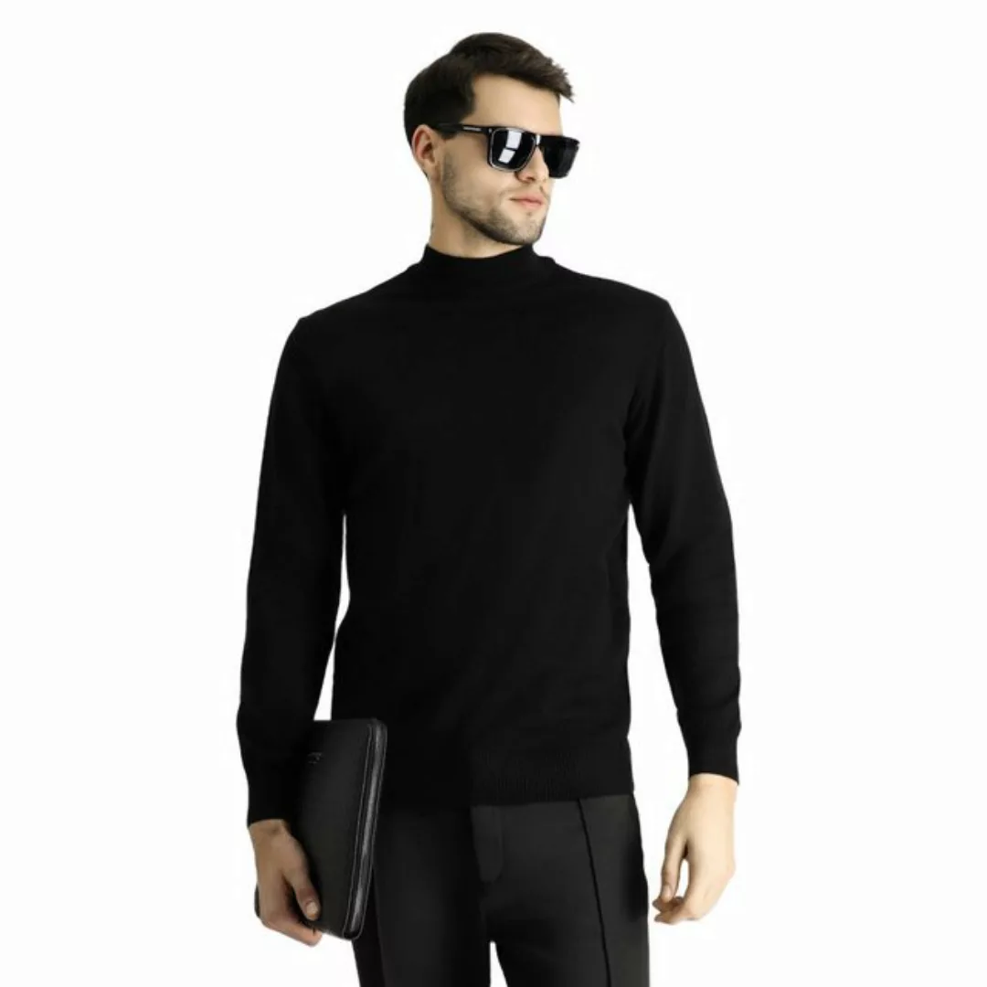 KIGILI Sweater Herren Pullover Slim Fit, Rollkragenpullover, Stilvoll, Lang günstig online kaufen