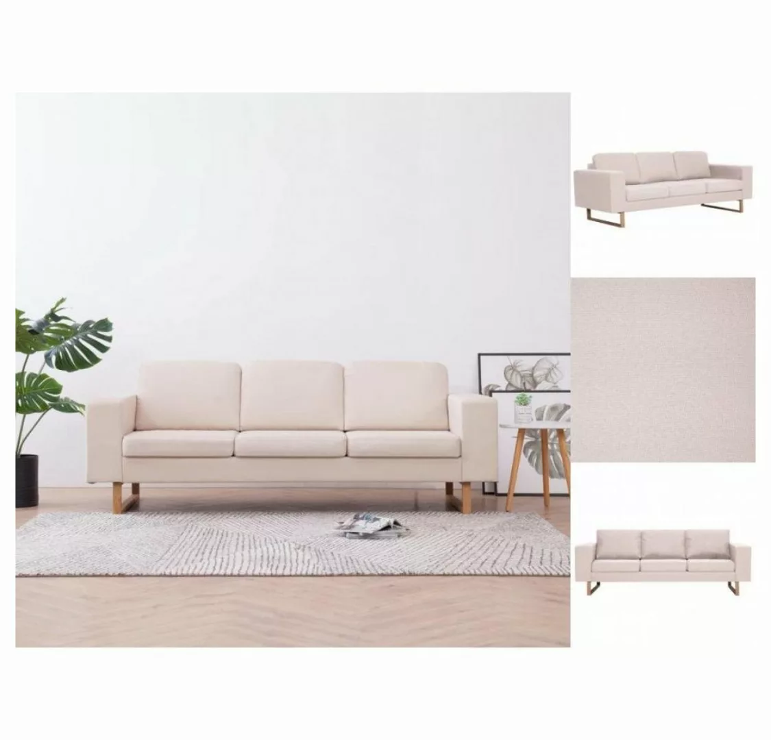 vidaXL Sofa 3-Sitzer-Sofa Stoff Cremeweiß Couch günstig online kaufen